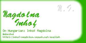 magdolna inhof business card